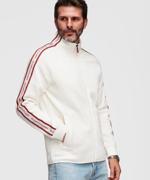 Meeste veniv dressipluus kontrastse äärise ja kõrge kraega