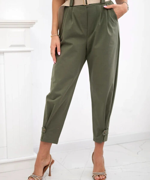 püksid naistele khaki-kesi