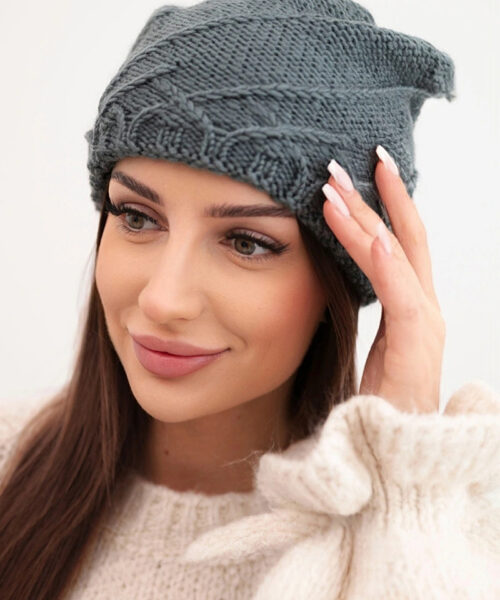 Naiste talvemüts – tumehall