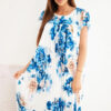 Naiste kleit – blue cornflower / kaameli - Thumbnail Image 2