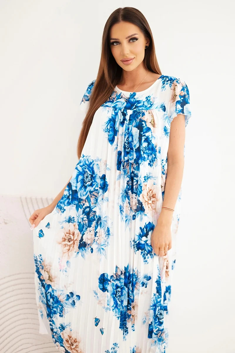 Naiste kleit – blue cornflower / kaameli - Image 2