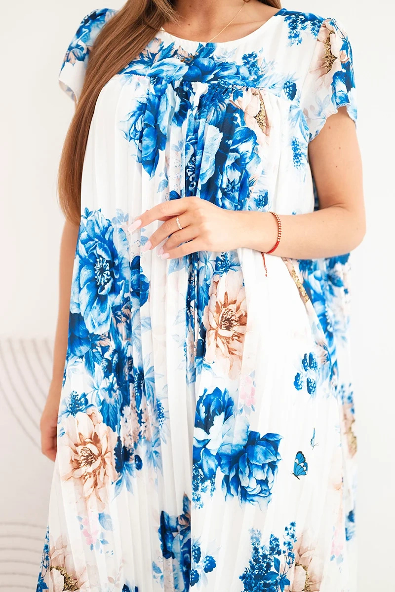 Naiste kleit – blue cornflower / kaameli - Image 4