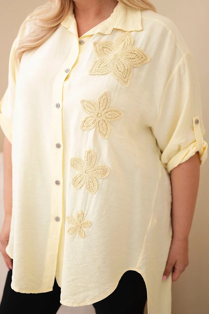 Pluss-suuruses naiste viskoossärk lilleaplikatsioonidega - Image 53