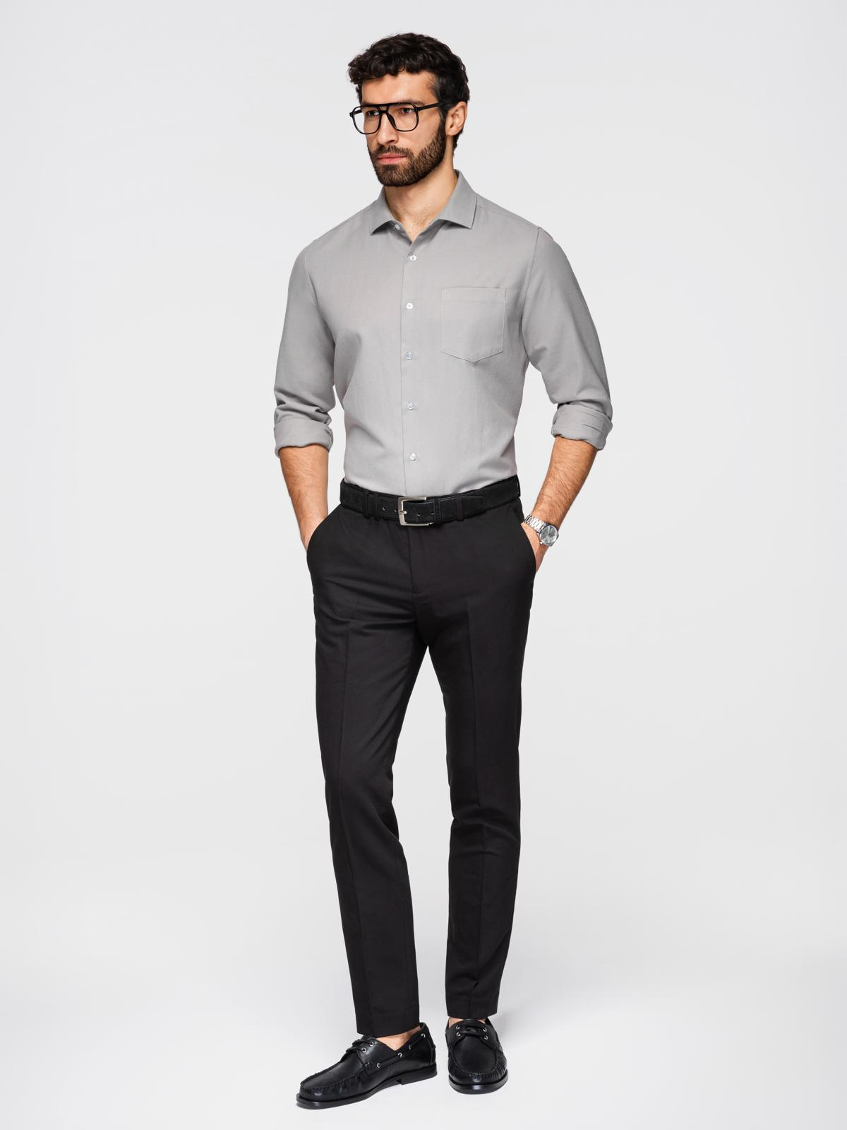 Ombre Clothing meeste pikkade varrukatega triiksärk rinnataskuga - Image 3