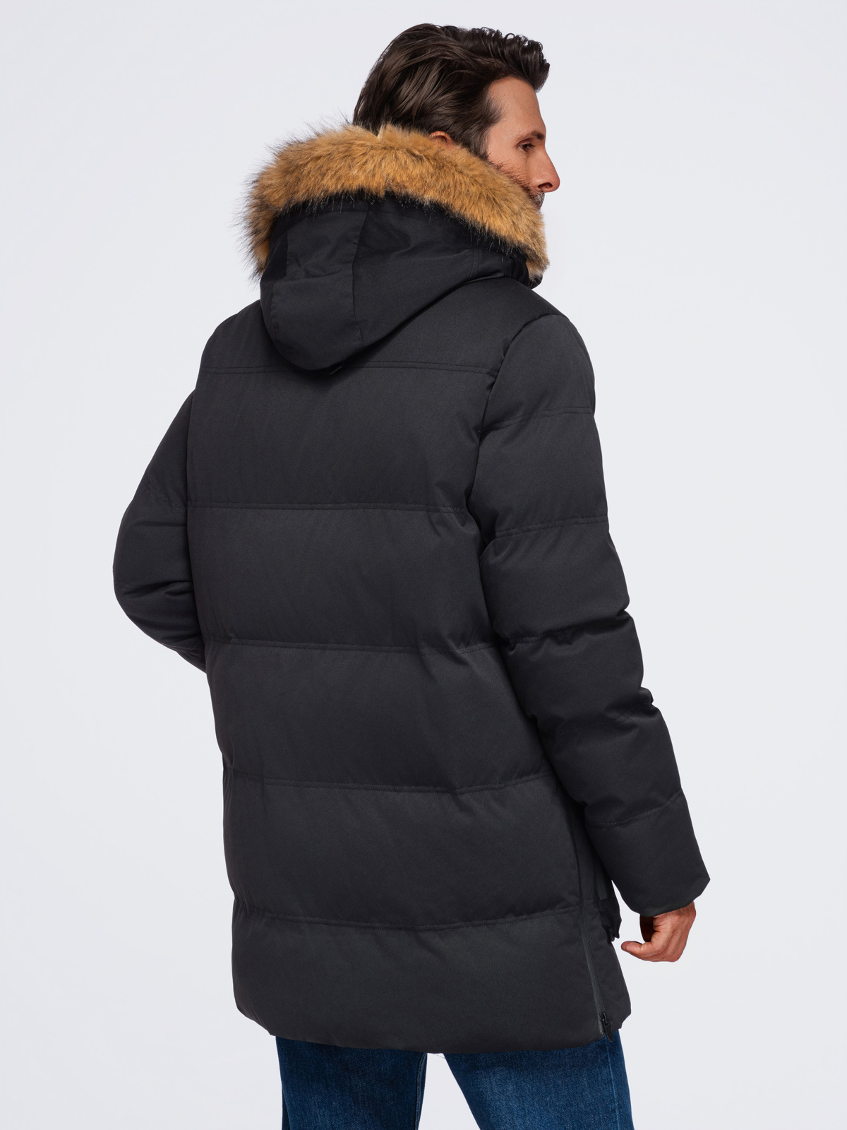 Ombre Clothing pikendatud tegumoega meeste talveparka kapuutsiga - Image 15