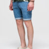 Ombre Clothing meeste teksalühikesed püksid nöörvööga - Thumbnail Image 5