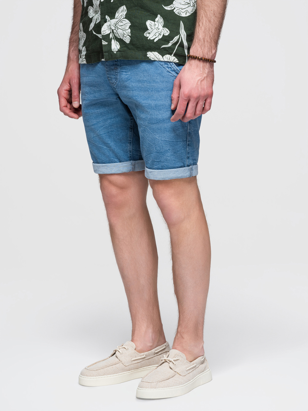 Ombre Clothing meeste teksalühikesed püksid nöörvööga - Image 5