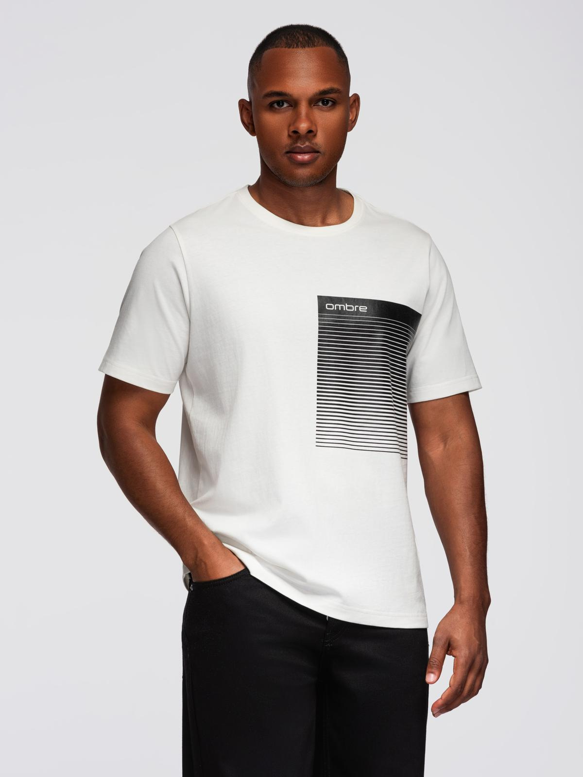 Meeste ümara kaelusega T-särk Ombre Clothing - Image 2