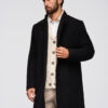 Ombre Clothing meeste poolpikk mantel püstkrae ja nööpidega - Thumbnail Image 13