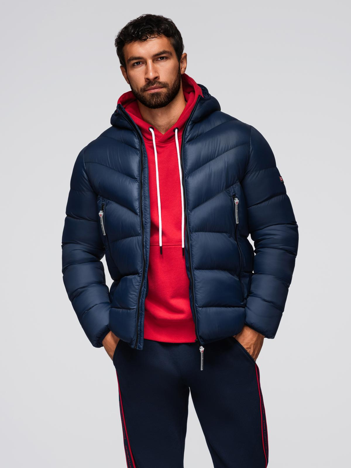Meeste kapuutsiga tepitud pikem jope Ombre Clothing - Image 37