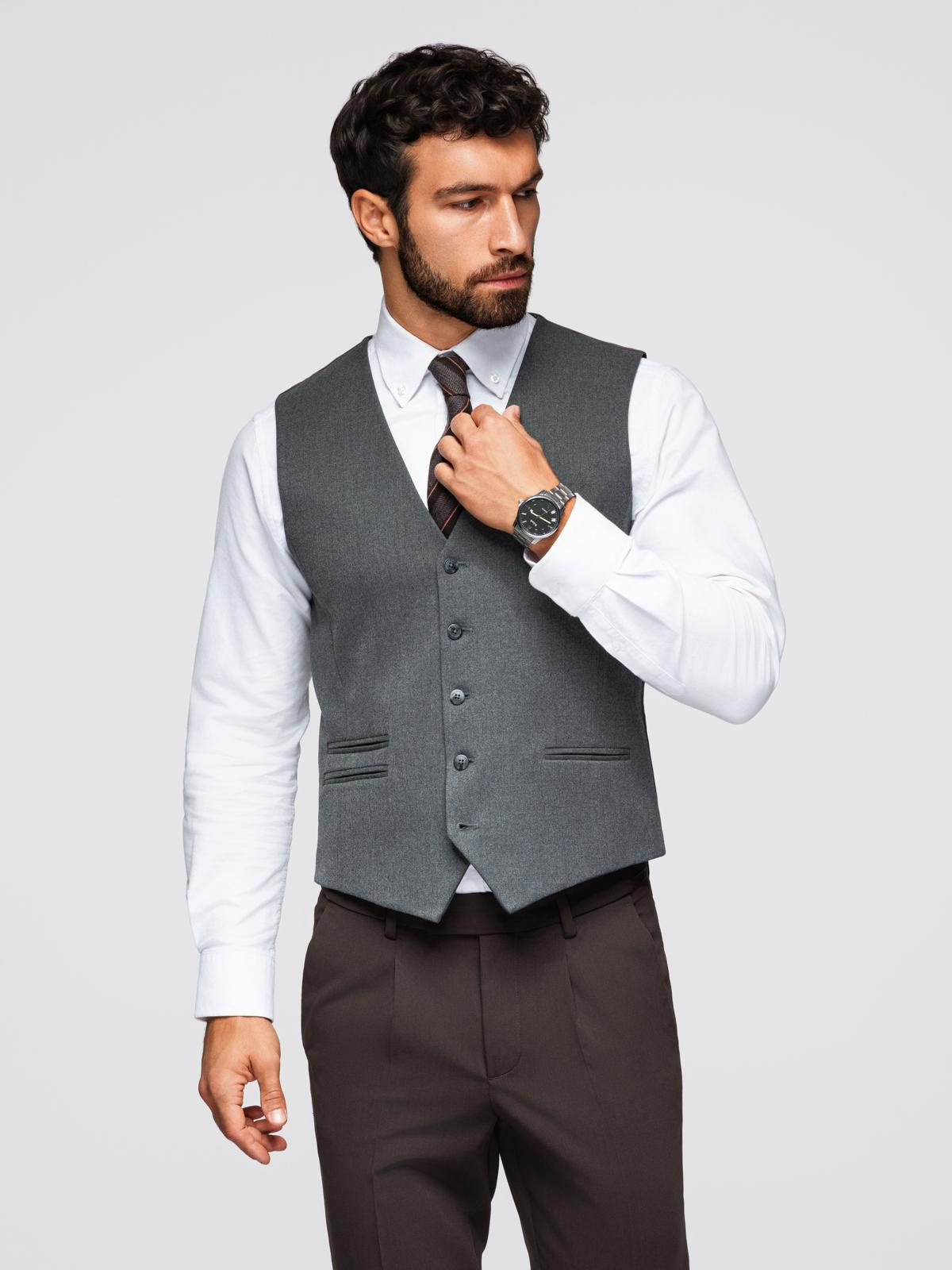 Meeste ülikonnavest nööpidega Ombre Clothing - Image 20