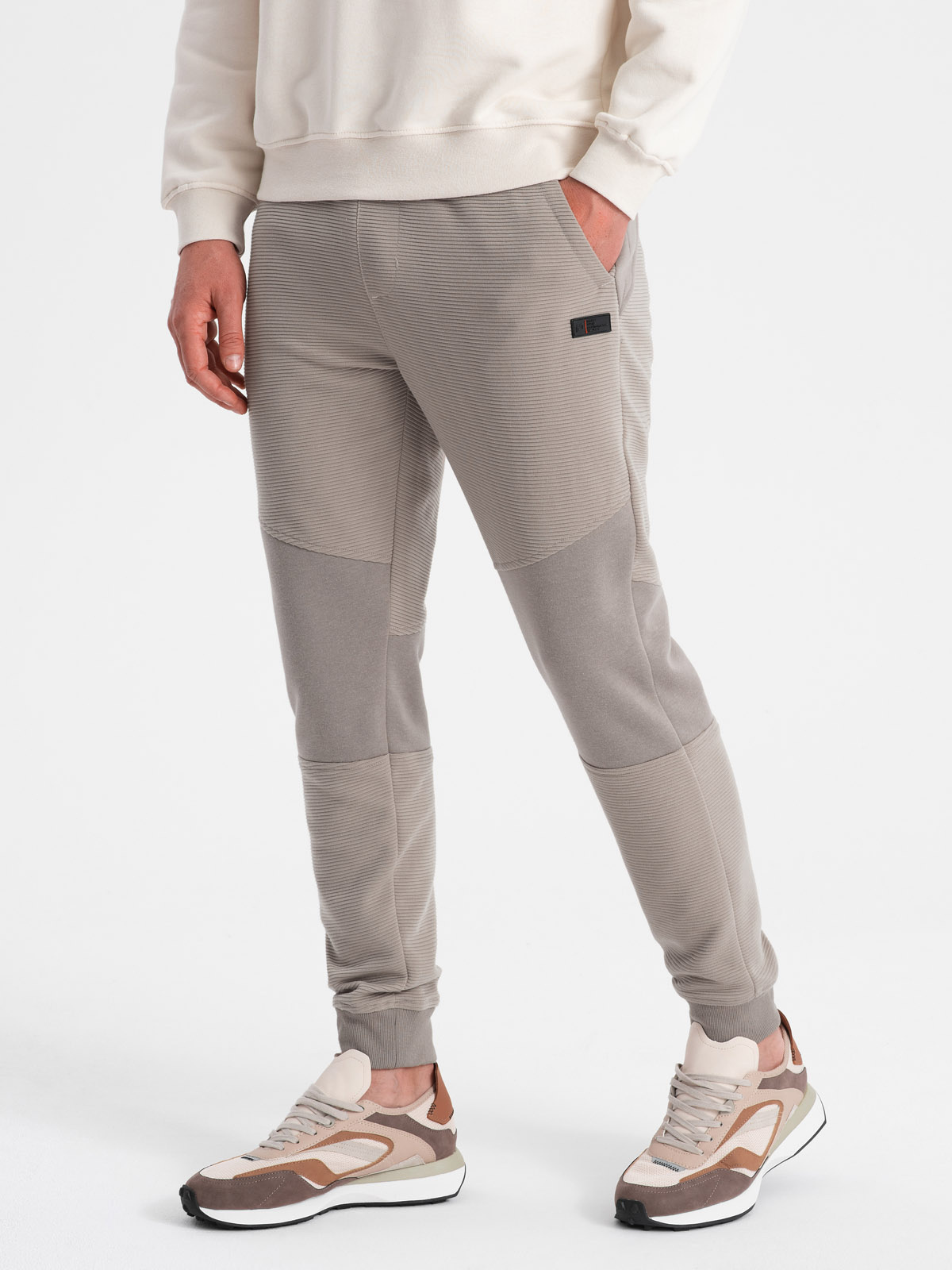 Ombre Clothing meeste dressipüksid ottomani kangast vahetükkidega - Image 18