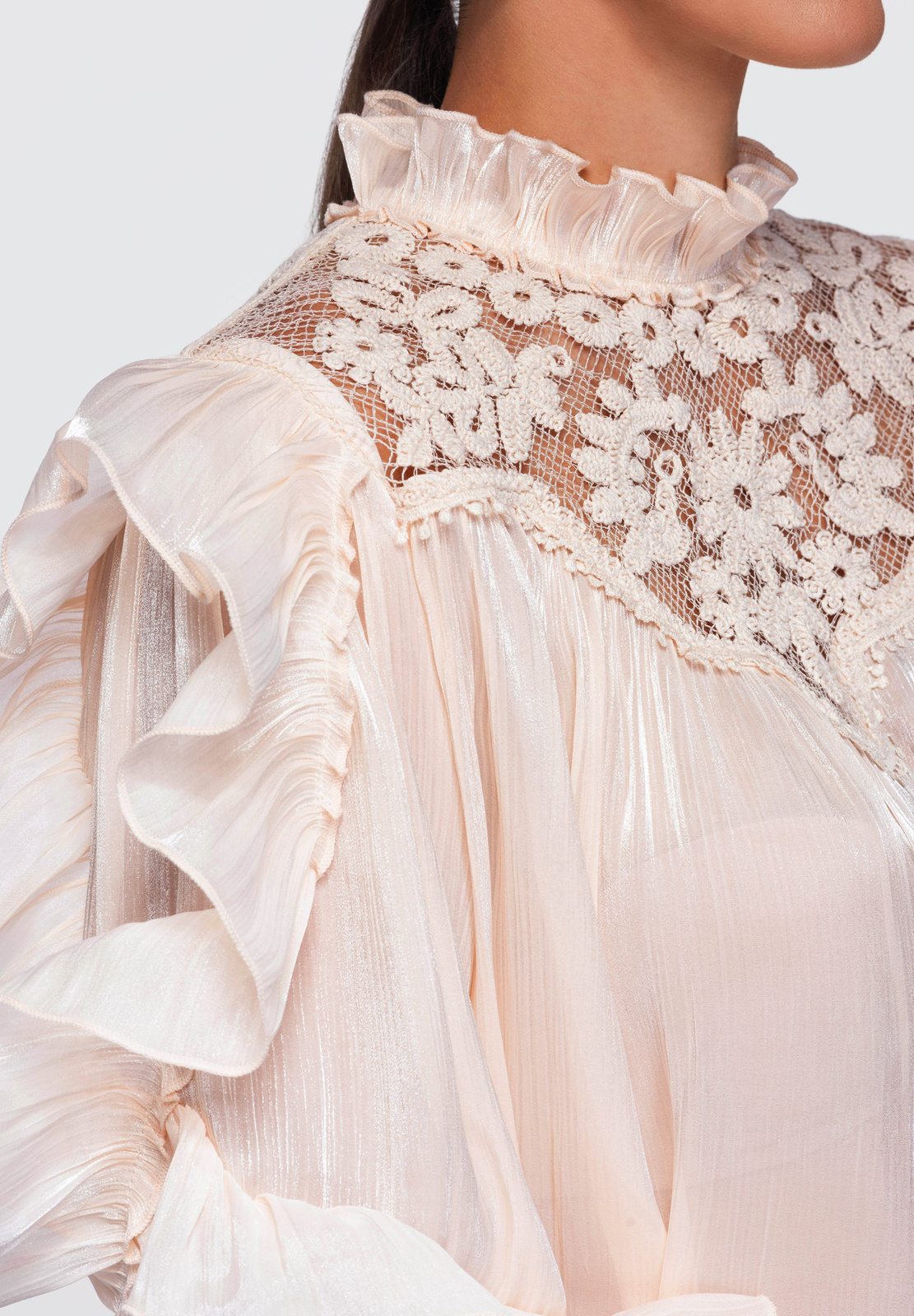 Ombre Clothing naiste pluus satside ja pitsdetailiga - Image 3