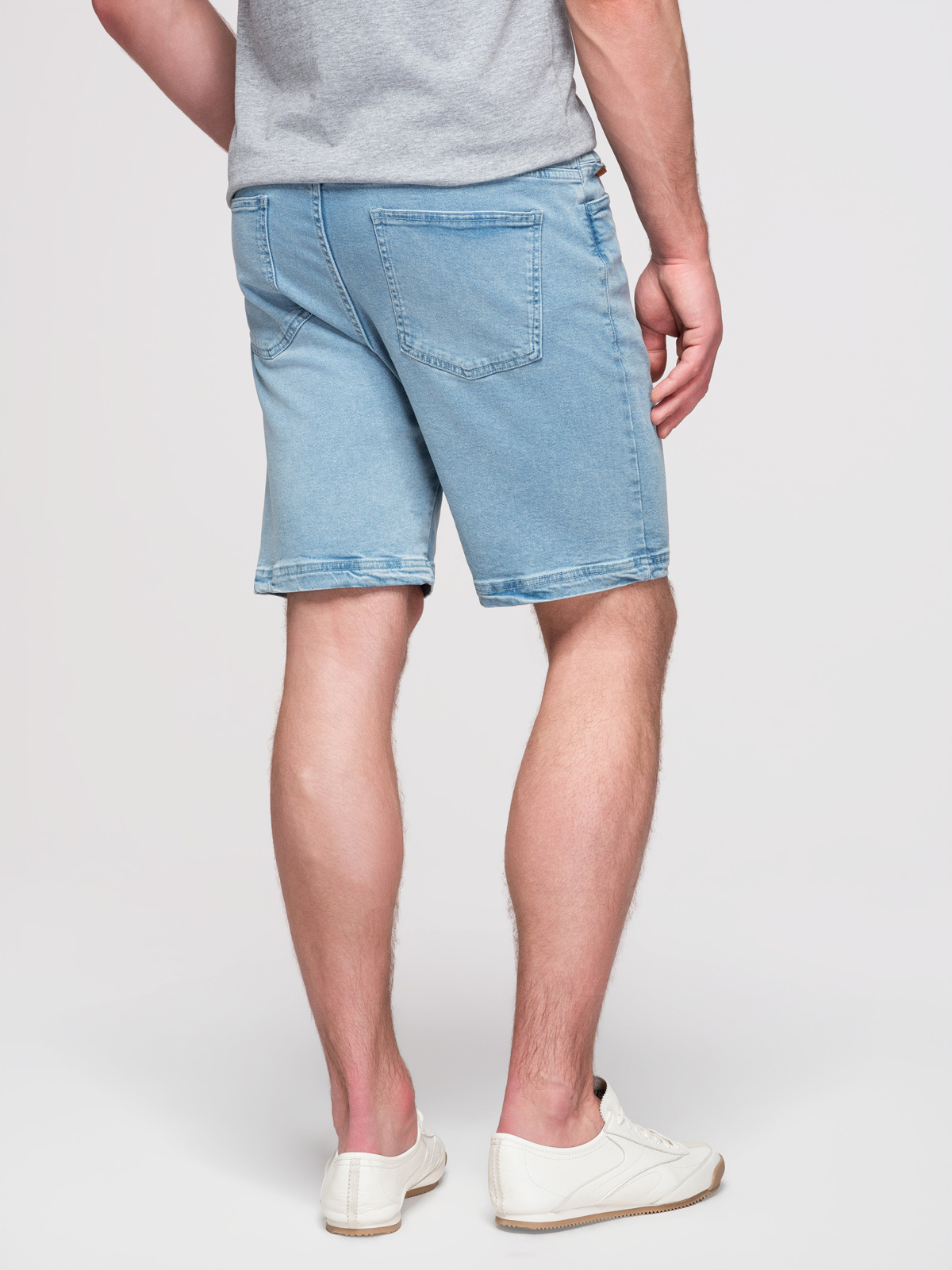 Ombre Clothing meeste teksalühikesed püksid nööriga vöökohaga - Image 4