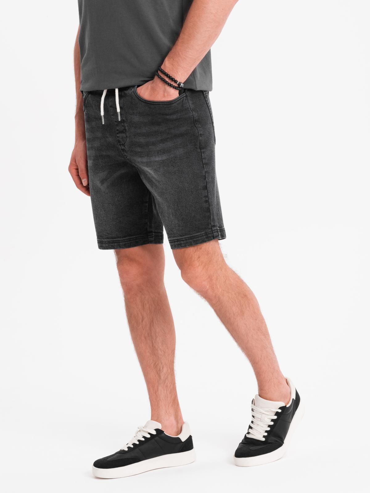 Ombre Clothing meeste teksalühikesed püksid nööriga vöökohaga - Image 31