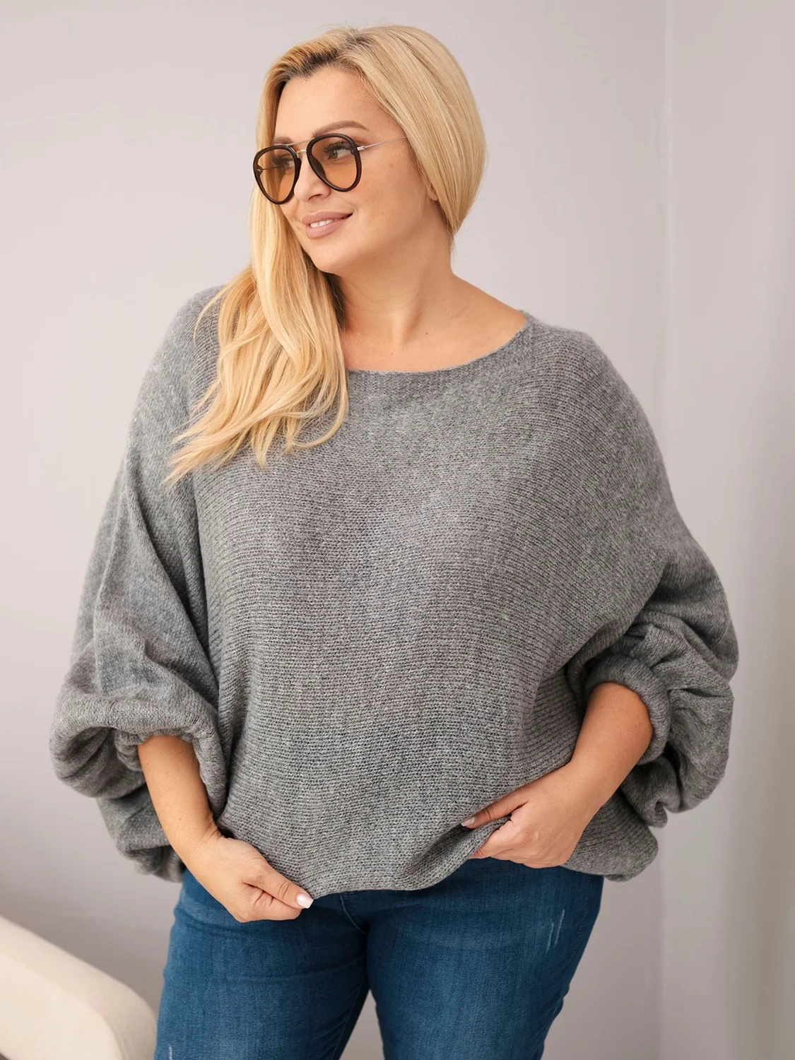 Naiste avara lõikega kampsun villaseguga Kesi Plus Size - Image 44