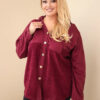 Plus Size naiste puuvillane nööpidega kapuutsiga pusa - Thumbnail Image 58