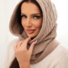 Kootud kapuuts-sall naistele - Thumbnail Image 1