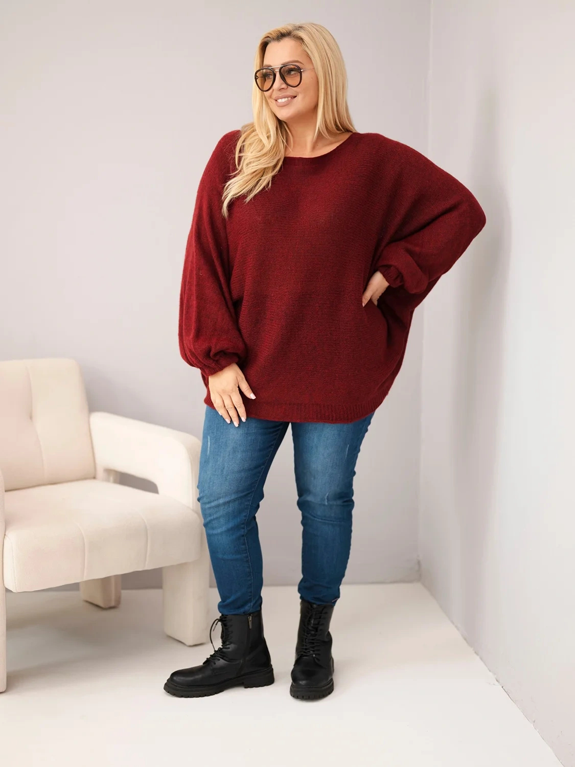 Naiste avara lõikega kampsun villaseguga Kesi Plus Size - Image 11