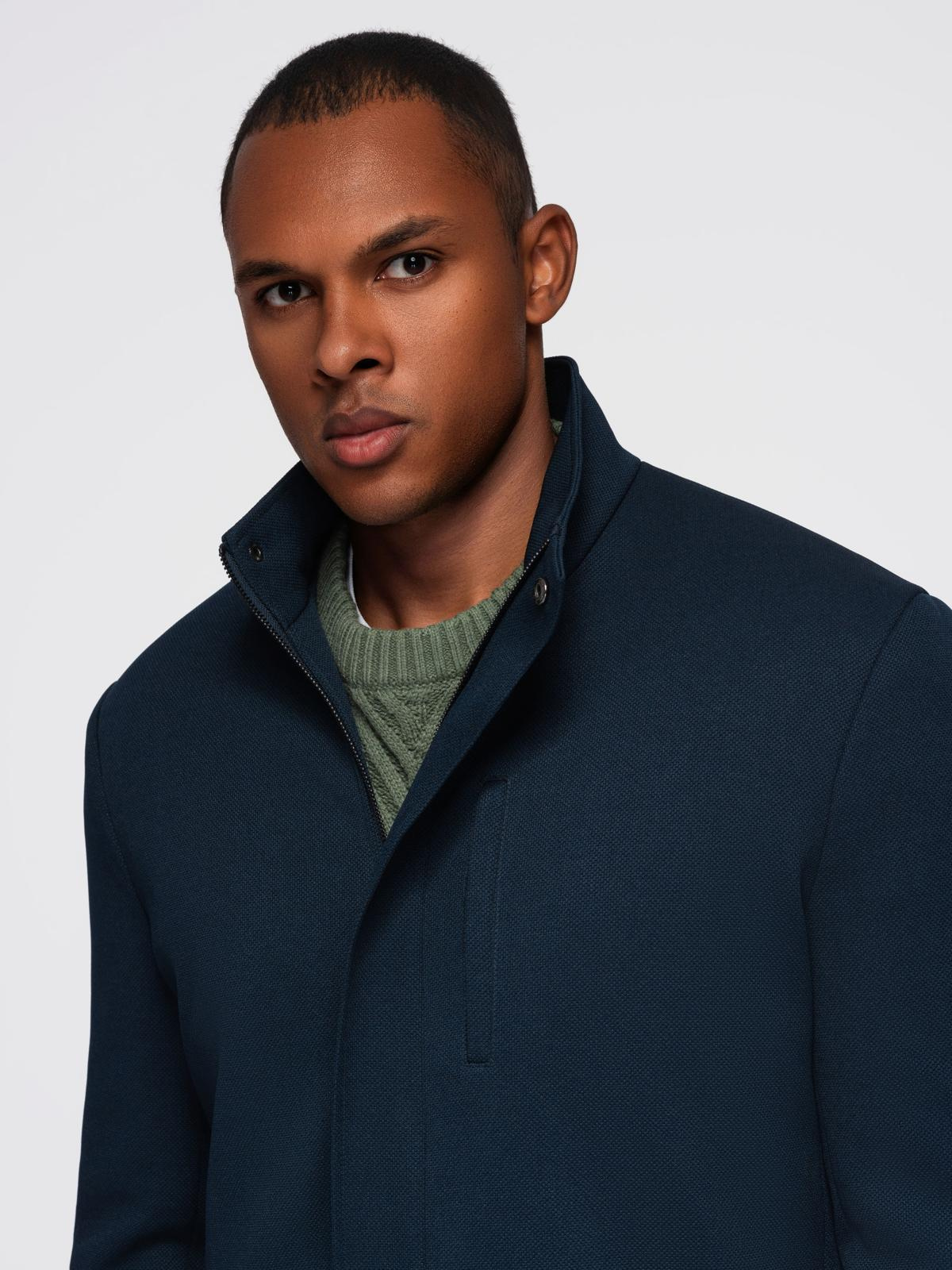 Meeste mantel püstkrae ja peidetud nööpkinnitusega Ombre Clothing - Image 13