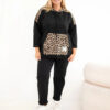 Plus Size naiste viskoosist kapuutsiga pusa pantrümustriga detailidega - Thumbnail Image 6