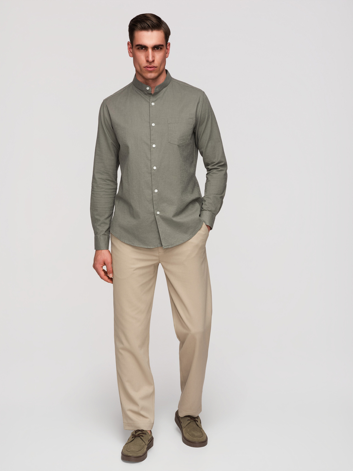 Meeste linane püstkraega triiksärk Ombre Regular Fit - Image 12