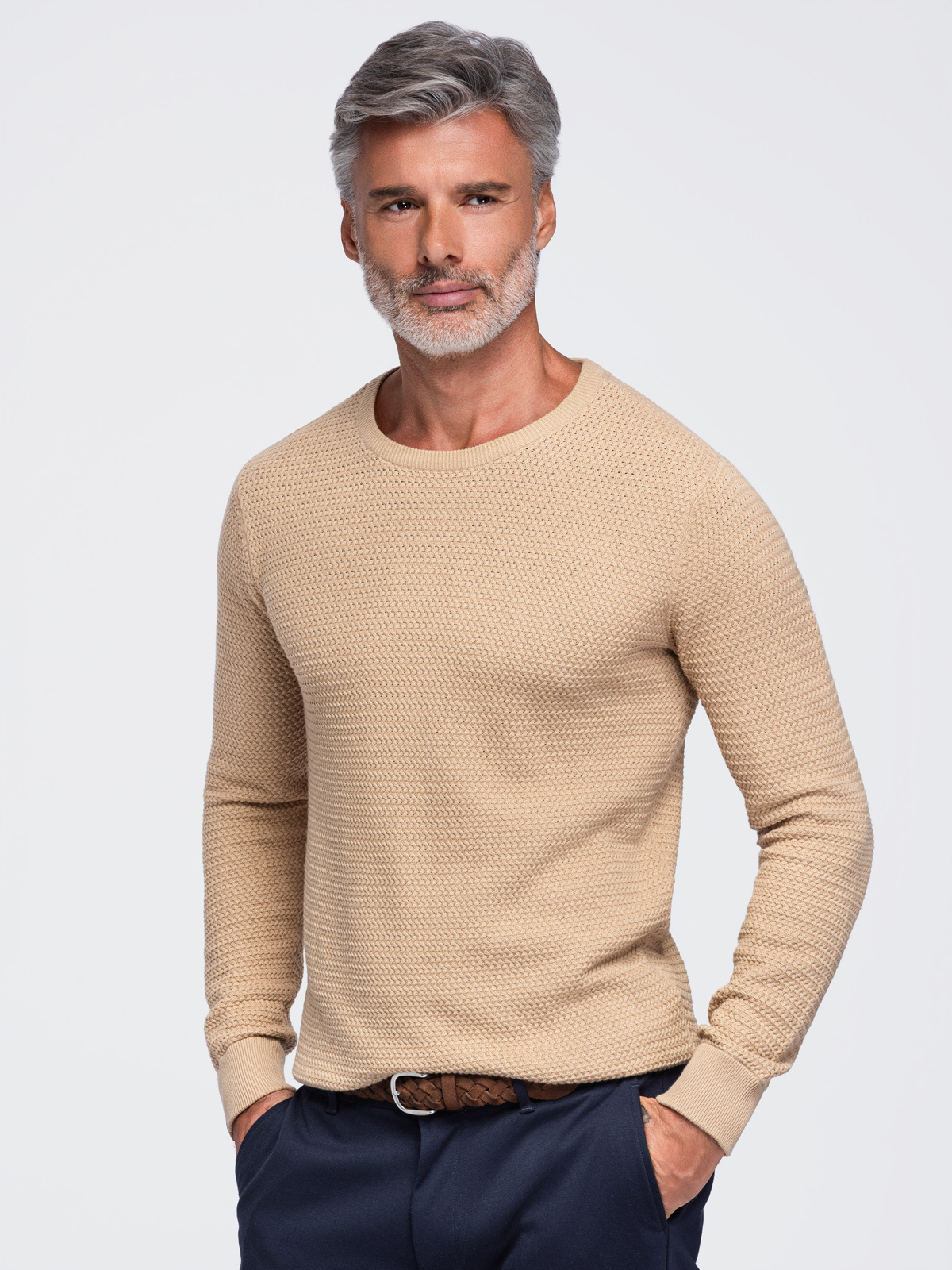 Meeste kampsun Ombre Clothing tekstuursest puuvillatrikotaažist - Image 15