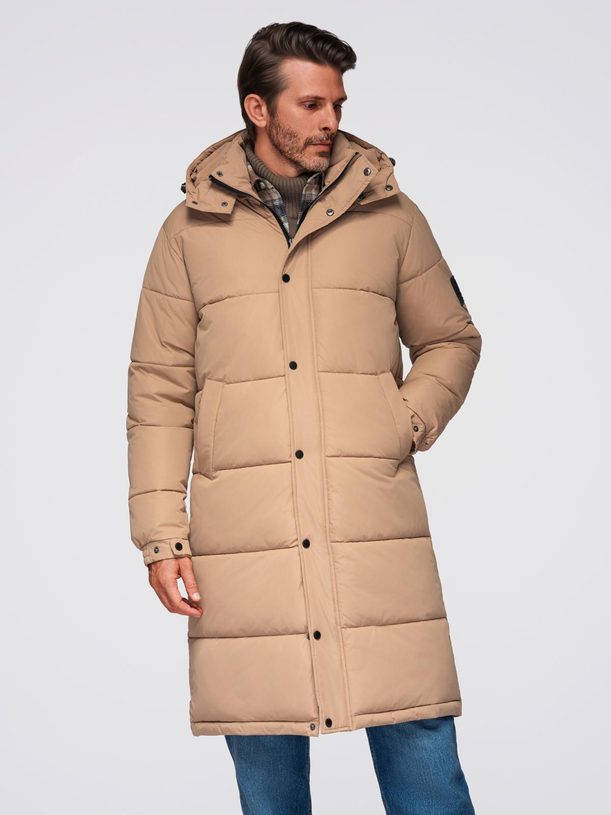 Ombre Clothing pikendatud tegumoega meeste tepitud talvejope kapuutsiga - Image 1