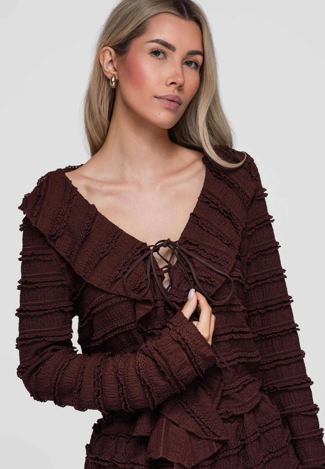 Pikkade varrukate ja paelkinnitusega naiste pluus Ombre Clothing - Image 6