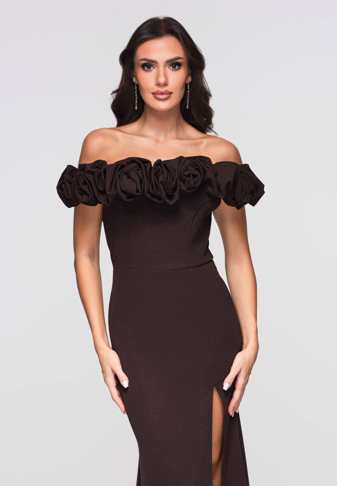 Larica maani ulatuv õlgadepaljastav naiste pidulik kleit - Image 19