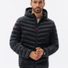 Meeste tepitud kevad-sügisjope kapuutsiga Ombre Clothing - Thumbnail Image 1
