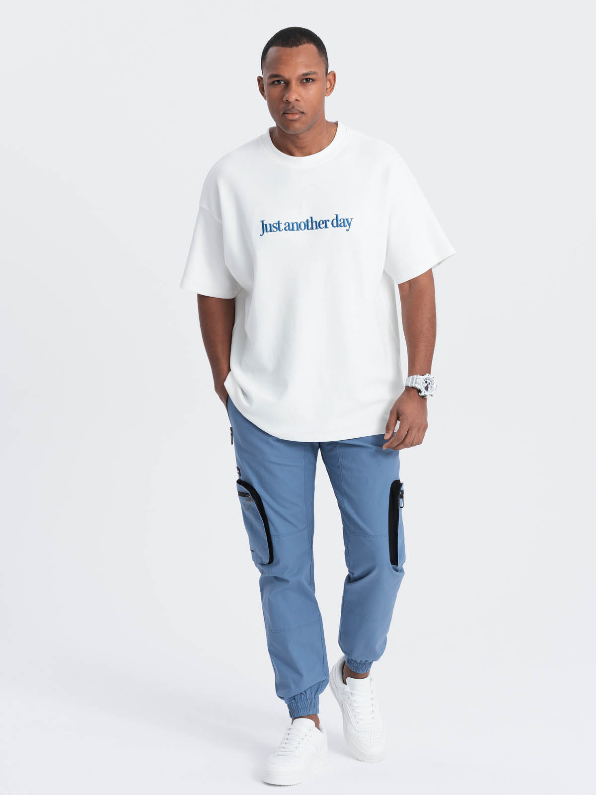 Meeste cargo-stiilis dressipüksid Ombre Clothing - Image 9