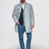 Ombre Clothing meeste poolpikk mantel püstkrae ja nööpidega - Thumbnail Image 3