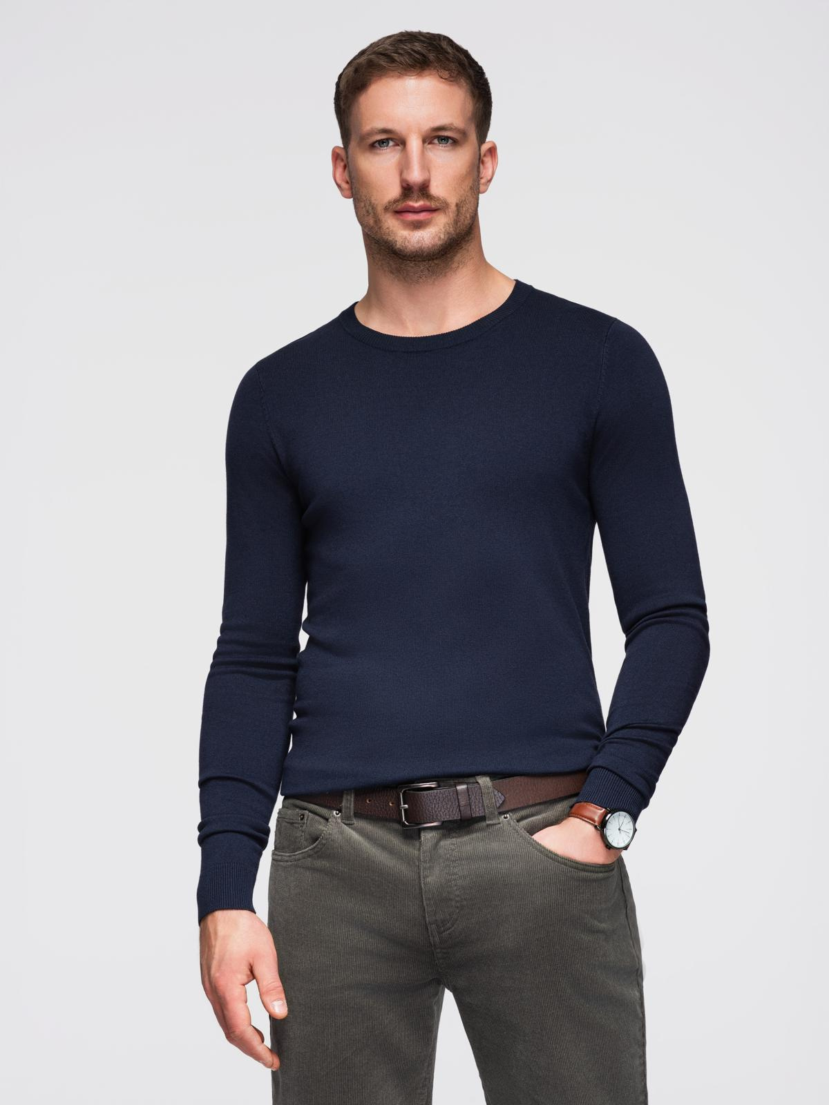 Ombre Clothing klassikaline ümara kaelusega meeste kampsun - Image 94