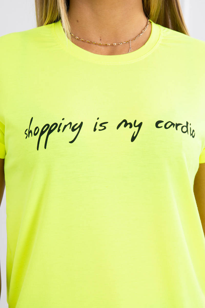 Naiste T-särk kirjaga „Shopping is my cardio“ - Image 57