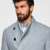 Ombre Clothing meeste poolpikk mantel püstkrae ja nööpidega - Thumbnail Image 2