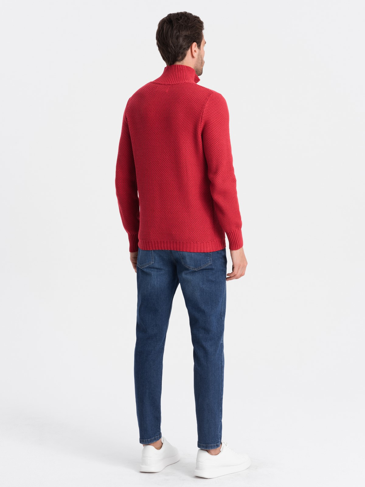 Meeste kootud kampsun püstkrae ja tõmblukuga Ombre Clothing - Image 12