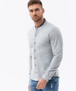 Meeste pikkade varrukatega särk püstkraega Ombre Clothing