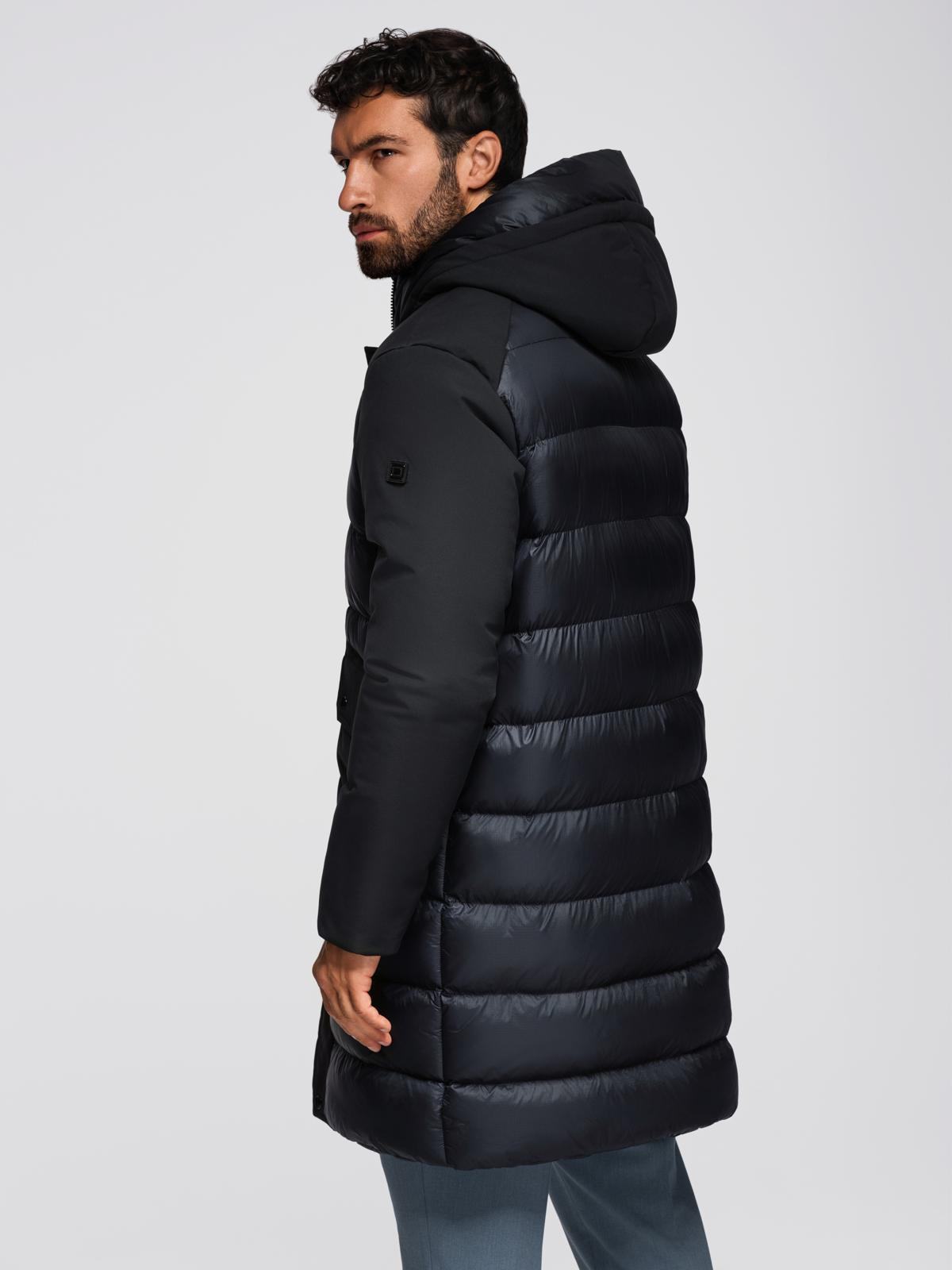 Meeste kapuutsiga tepitud pikem jope Ombre Clothing - Image 6