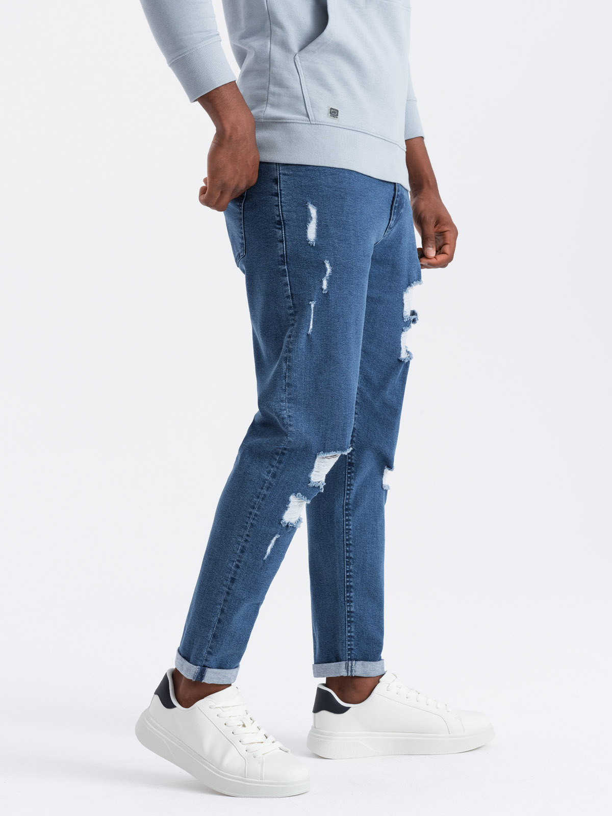 Ombre Clothing meeste teksapüksid rebenenud detailidega - Image 9