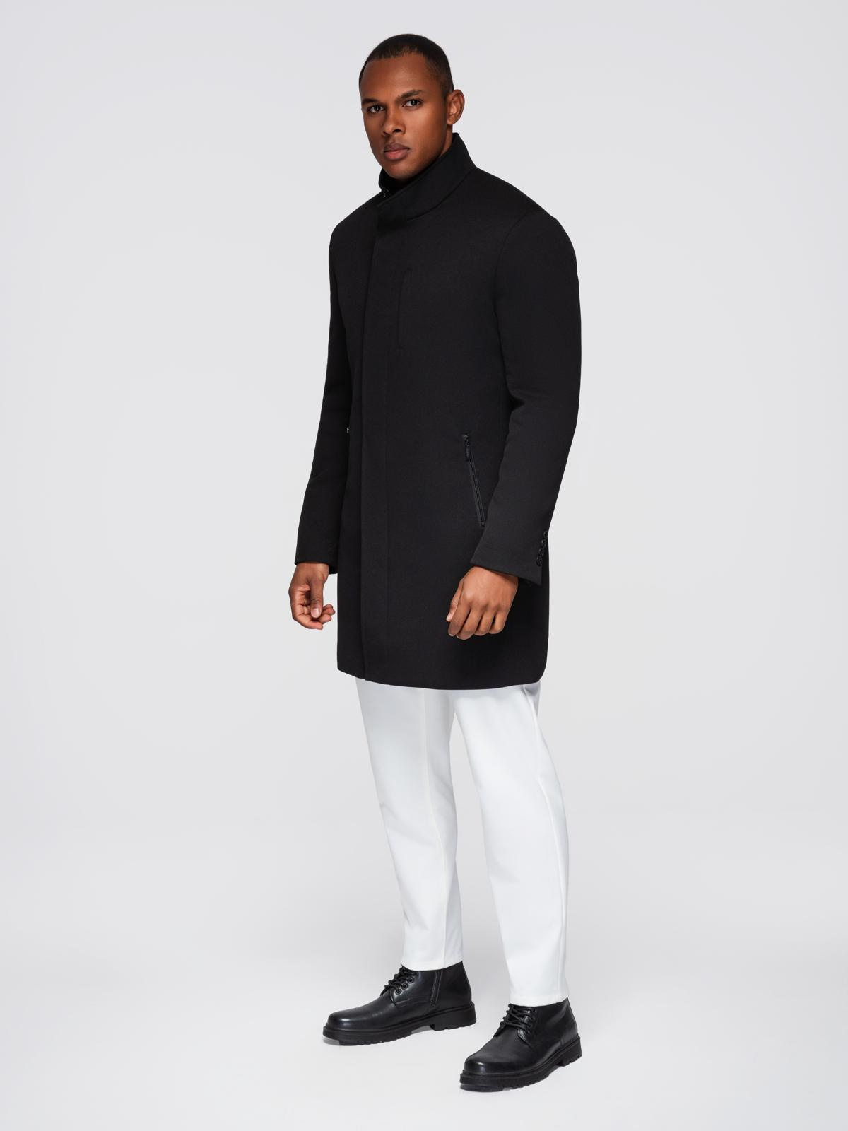 Meeste mantel püstkrae ja peidetud nööpkinnitusega Ombre Clothing - Image 4