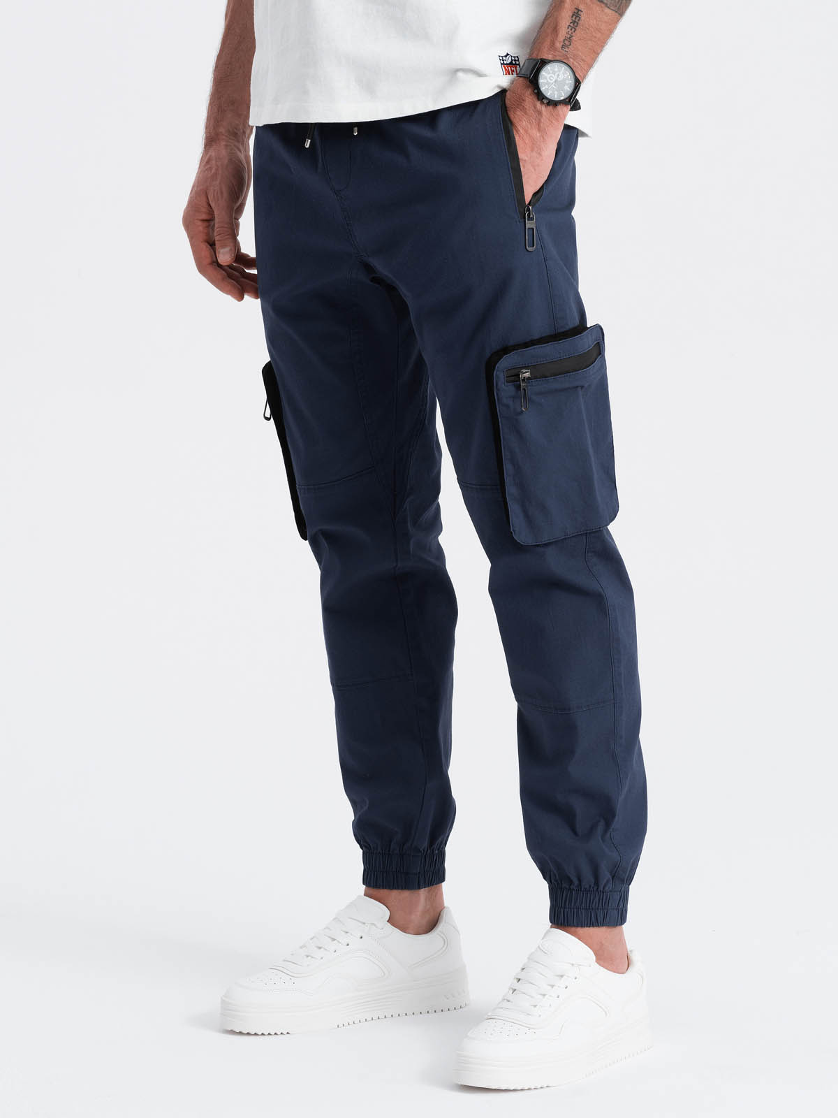 Meeste cargo-stiilis dressipüksid Ombre Clothing - Image 6