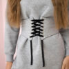 Kesi pikkade varrukatega dresskleit seotava korsett-vööosaga - Thumbnail Image 4