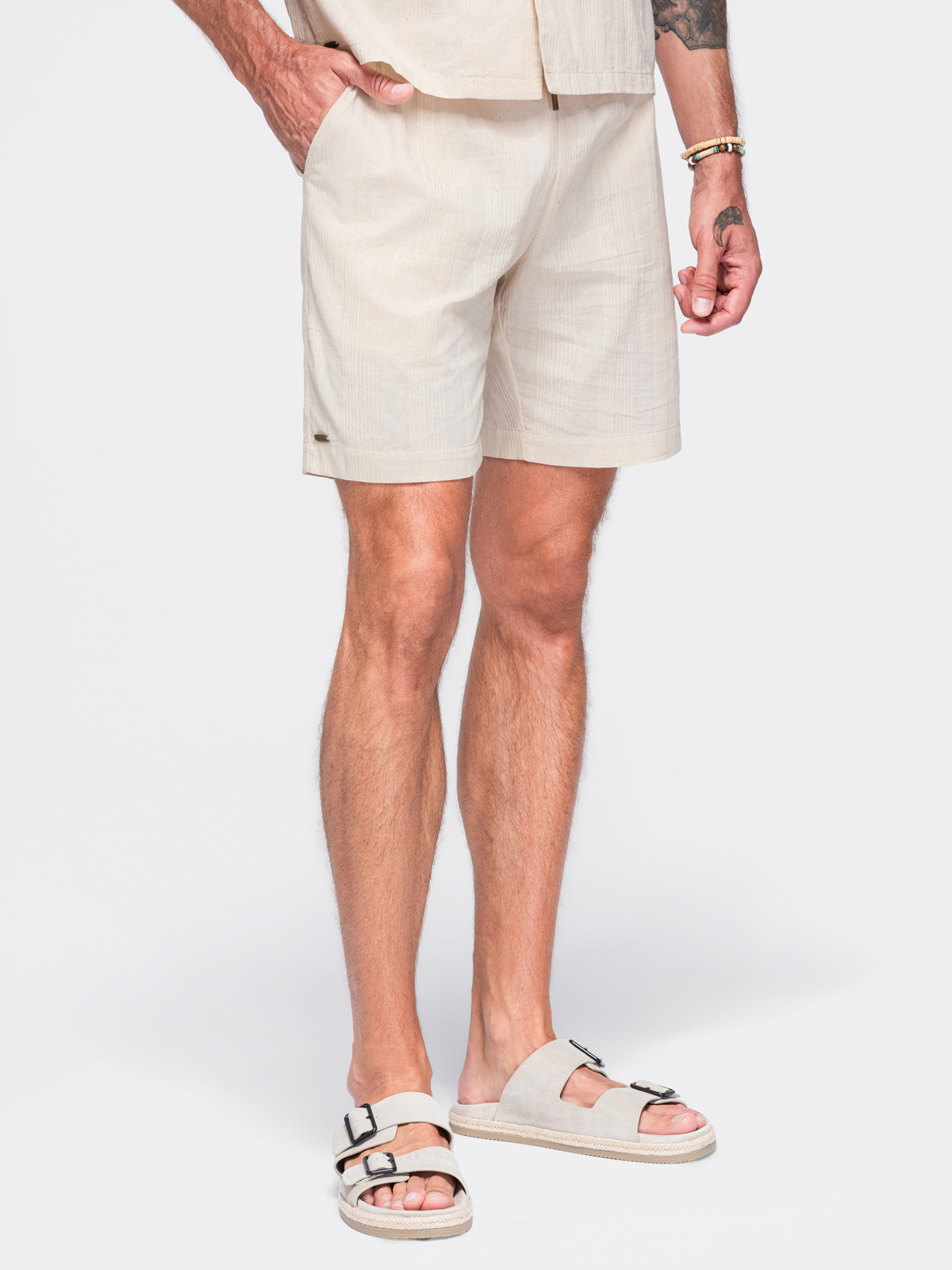 Meeste struktuursed puuvillased lühikesed püksid Ombre Clothing - Image 21