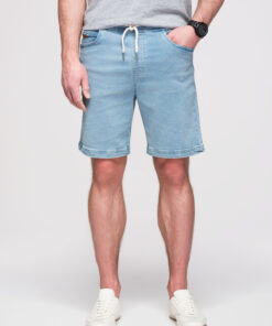 Ombre Clothing meeste teksalühikesed püksid nööriga vöökohaga