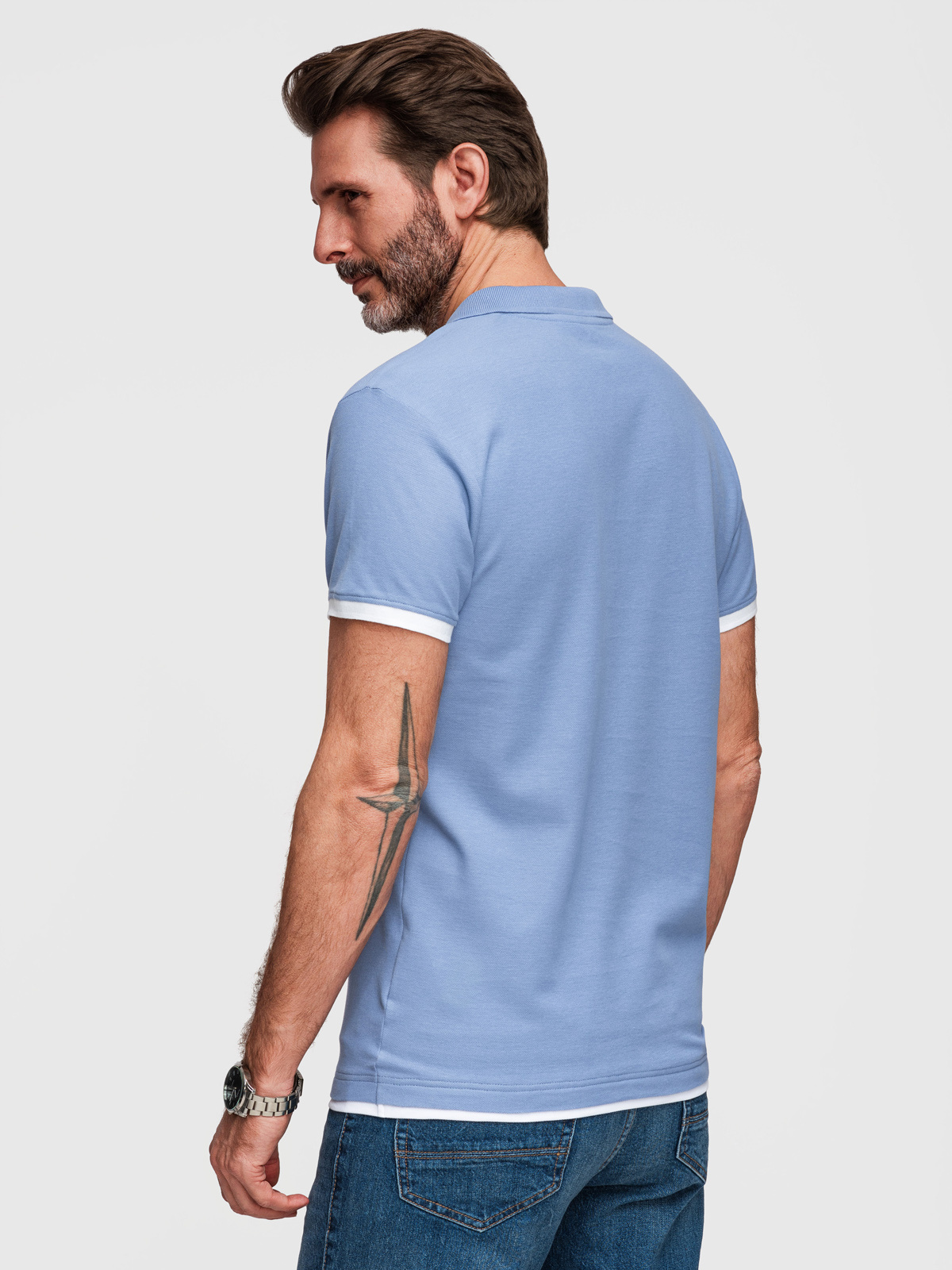 Ombre Clothing meeste puuvillane polosärk kontrastsete detailidega - Image 11