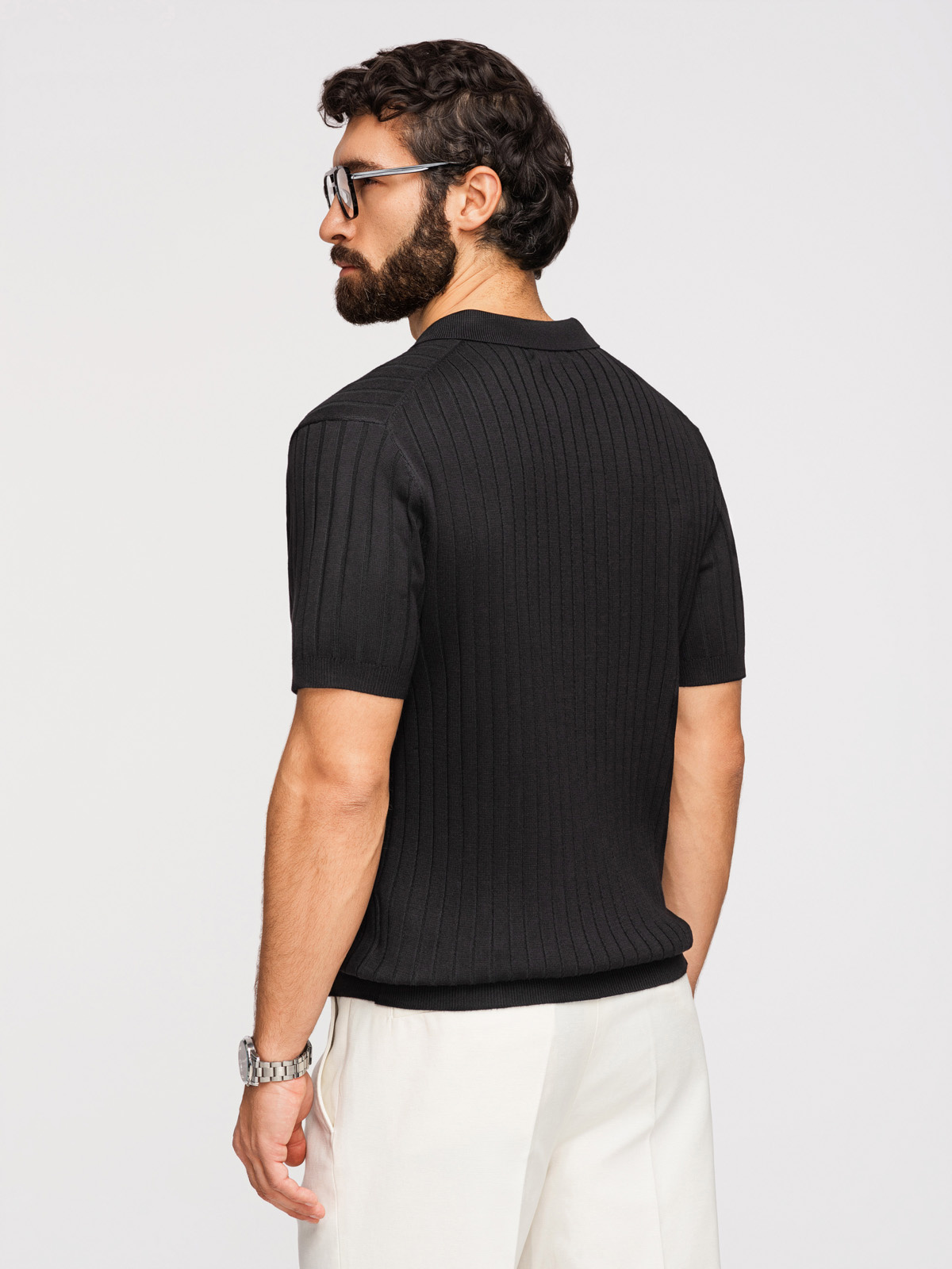 Meeste vertikaalse soonikkoega polosärk Ombre Clothing - Image 5