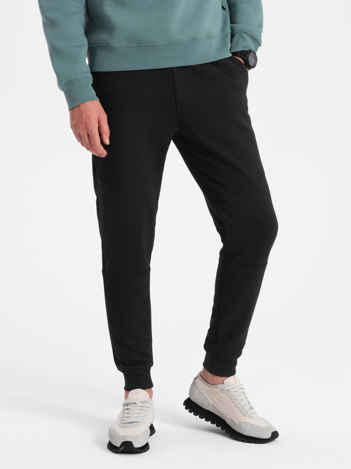 Ombre Clothing meeste dressipüksid ottomani kangast vahetükkidega - Image 9