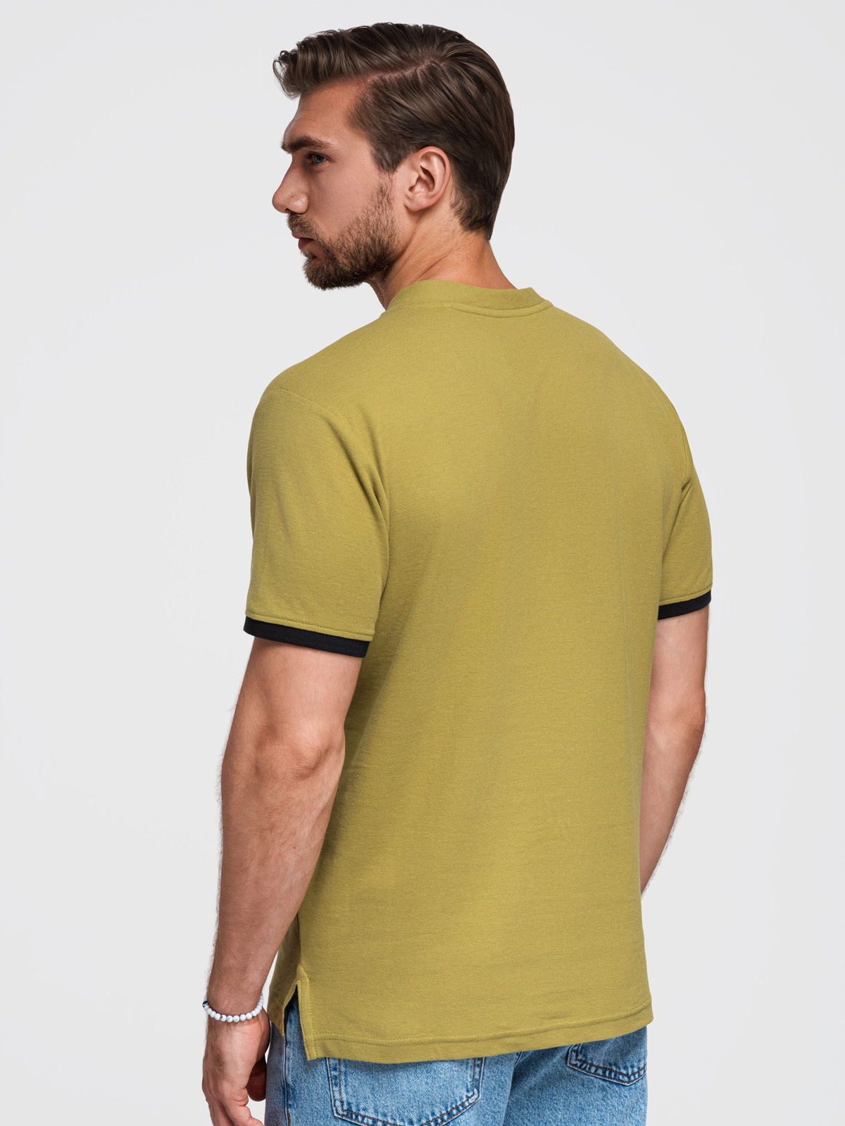 Meeste püstkrae ja nööpidega polosärk Ombre Clothing - Image 135