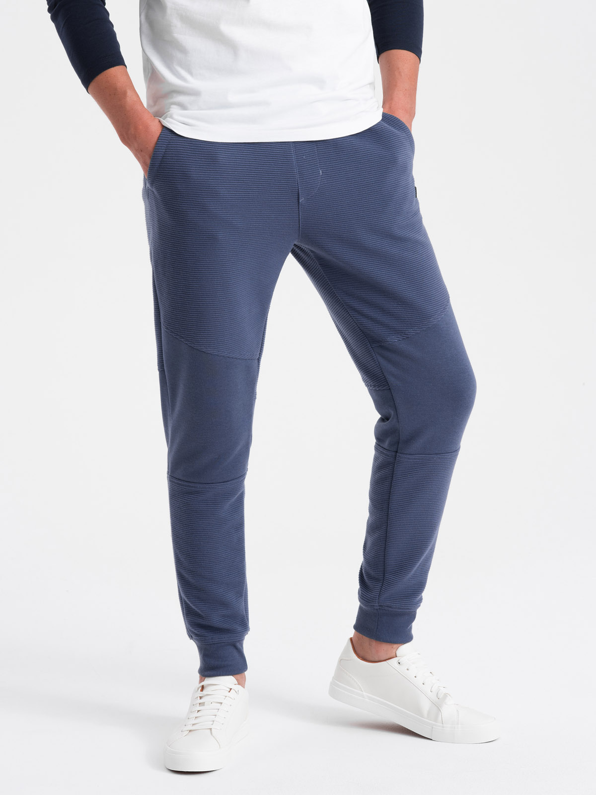 Ombre Clothing meeste dressipüksid ottomani kangast vahetükkidega - Image 15